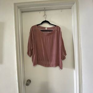 Pink crushed velvet top
